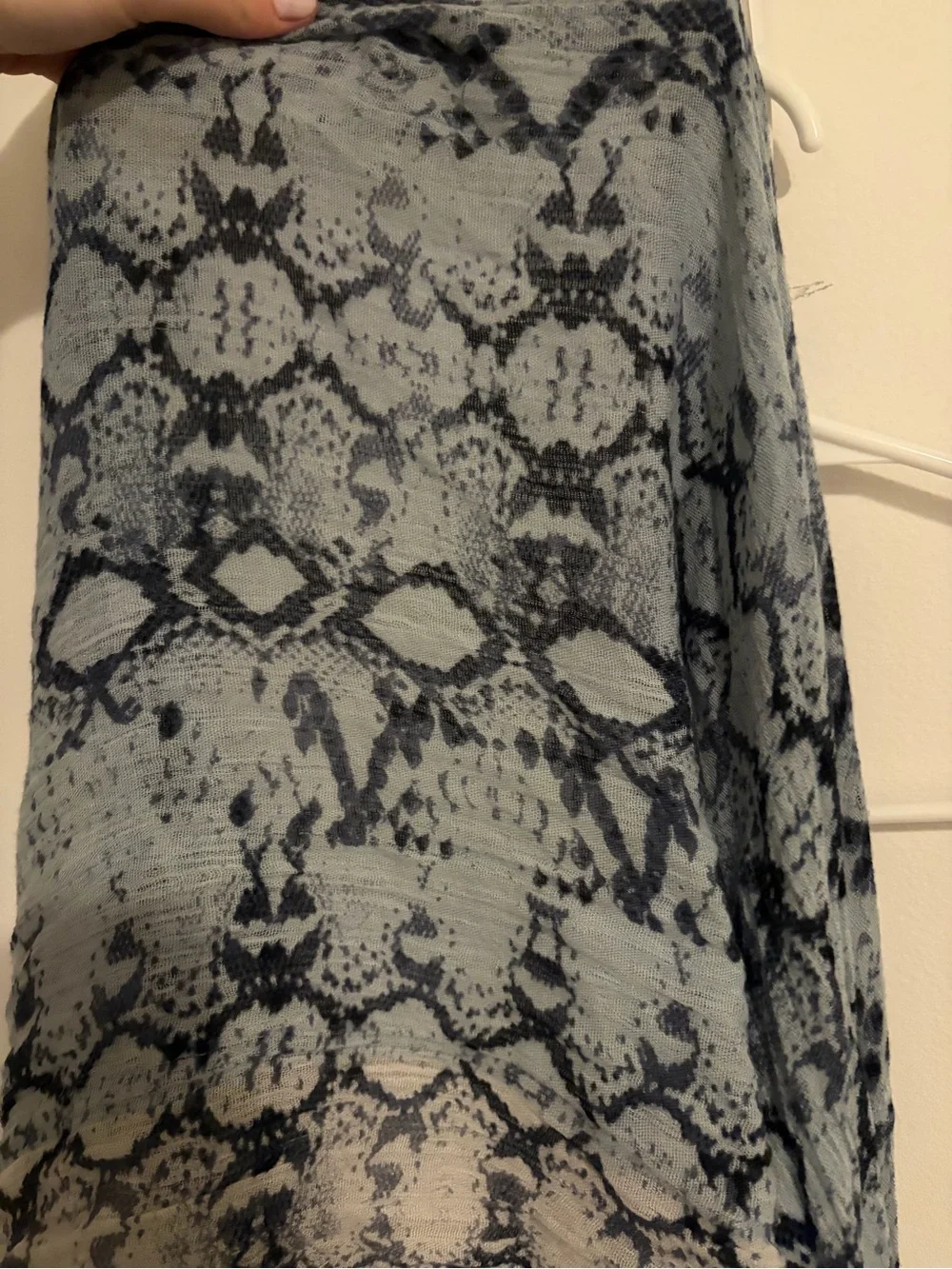 Light Blue Snake-Print Lightweight Scarf
